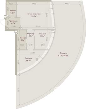 2-к квартира, вторичка, 100м2, 1/8 этаж