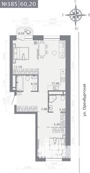 2-к квартира, вторичка, 60м2, 4/25 этаж