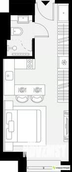 1-к квартира, вторичка, 22м2, 3/27 этаж