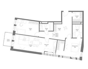 3-к квартира, строящийся дом, 96м2, 4/4 этаж