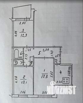 3-к квартира, вторичка, 66м2, 7/9 этаж