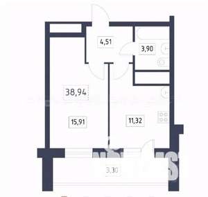 1-к квартира, вторичка, 39м2, 2/17 этаж