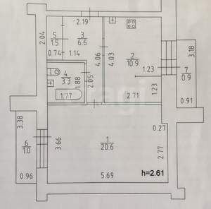 1-к квартира, вторичка, 43м2, 9/10 этаж