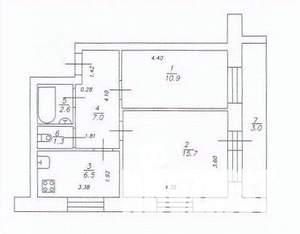 2-к квартира, вторичка, 48м2, 6/9 этаж