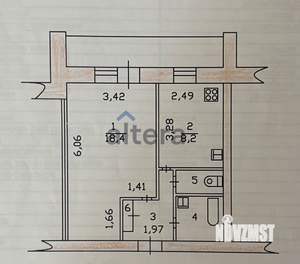 1-к квартира, вторичка, 39м2, 2/10 этаж