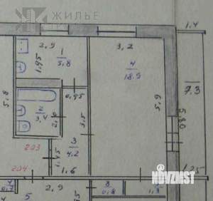 1-к квартира, вторичка, 34м2, 7/9 этаж