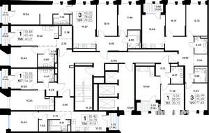 1-к квартира, строящийся дом, 41м2, 12/20 этаж
