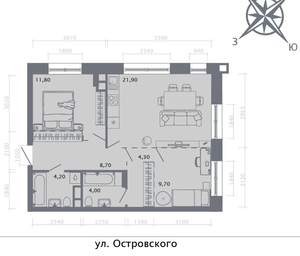 2-к квартира, вторичка, 65м2, 3/8 этаж
