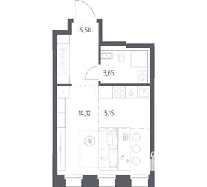Студия квартира, вторичка, 29м2, 12/25 этаж