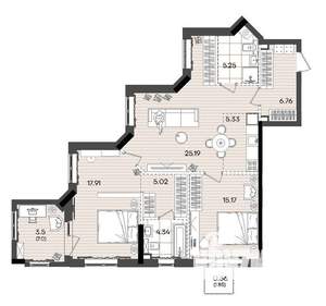 3-к квартира, вторичка, 89м2, 13/23 этаж