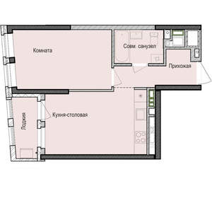 1-к квартира, вторичка, 39м2, 19/23 этаж