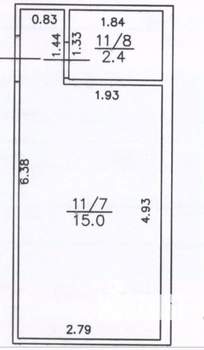 1-к квартира, вторичка, 17м2, 3/3 этаж