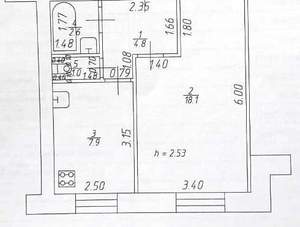 1-к квартира, вторичка, 34м2, 5/9 этаж