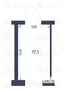 1-к квартира, вторичка, 17м2, 4/5 этаж