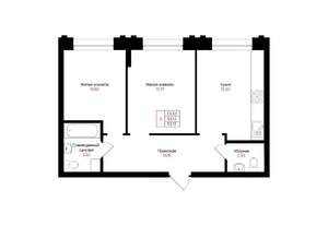 2-к квартира, вторичка, 53м2, 5/25 этаж