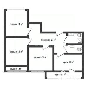 3-к квартира, вторичка, 77м2, 8/18 этаж