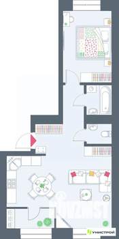 1-к квартира, вторичка, 54м2, 9/10 этаж