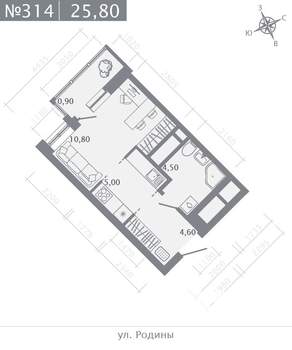 Студия квартира, вторичка, 26м2, 20/23 этаж