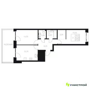 2-к квартира, вторичка, 68м2, 1/8 этаж