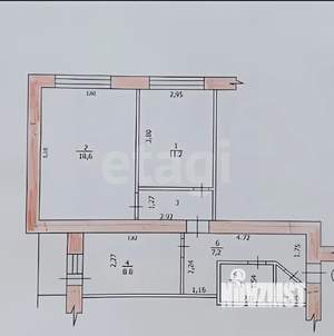2-к квартира, вторичка, 58м2, 4/4 этаж