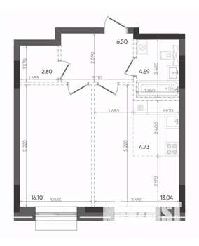 2-к квартира, вторичка, 48м2, 9/14 этаж