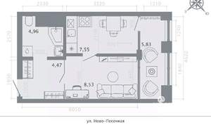Студия квартира, вторичка, 29м2, 6/9 этаж