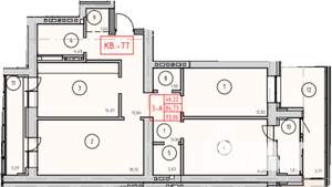 3-к квартира, вторичка, 93м2, 2/9 этаж