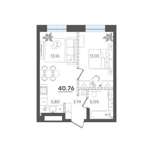 1-к квартира, вторичка, 41м2, 2/4 этаж