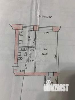 1-к квартира, вторичка, 32м2, 3/5 этаж