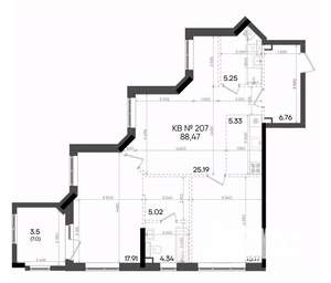 2-к квартира, вторичка, 88м2, 11/23 этаж