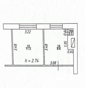 1-к квартира, вторичка, 21м2, 3/4 этаж