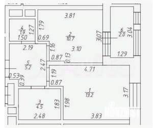 1-к квартира, вторичка, 42м2, 5/9 этаж