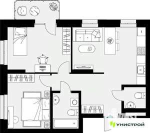 2-к квартира, вторичка, 62м2, 13/18 этаж