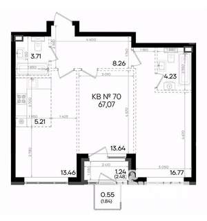 3-к квартира, вторичка, 67м2, 3/9 этаж