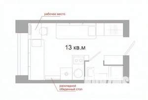Студия квартира, вторичка, 13м2, 7/9 этаж