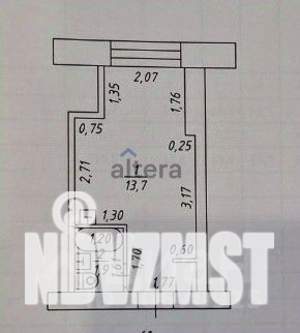 Студия квартира, вторичка, 16м2, 1/5 этаж