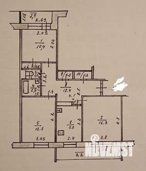 3-к квартира, вторичка, 66м2, 3/9 этаж