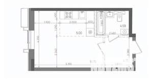 Студия квартира, вторичка, 30м2, 4/22 этаж