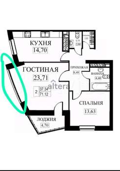 2-к квартира, вторичка, 68м2, 8/24 этаж