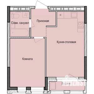 1-к квартира, строящийся дом, 41м2, 13/23 этаж