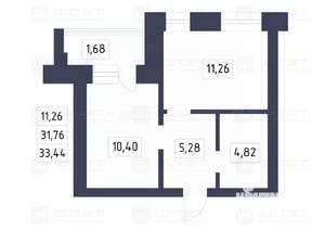 1-к квартира, вторичка, 33м2, 6/10 этаж
