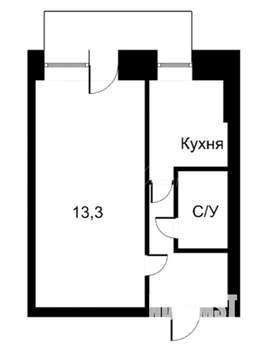 1-к квартира, вторичка, 31м2, 2/3 этаж