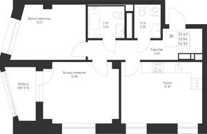 2-к квартира, вторичка, 55м2, 4/23 этаж