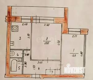 2-к квартира, вторичка, 47м2, 8/9 этаж