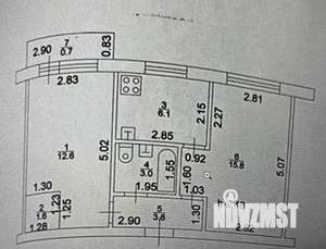 2-к квартира, вторичка, 43м2, 5/5 этаж