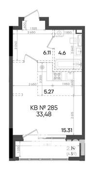 1-к квартира, вторичка, 33м2, 21/23 этаж