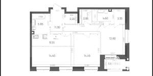3-к квартира, вторичка, 82м2, 23/24 этаж