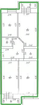 3-к квартира, сданный дом, 96м2, 5/10 этаж