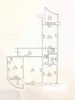 3-к квартира, вторичка, 63м2, 6/10 этаж