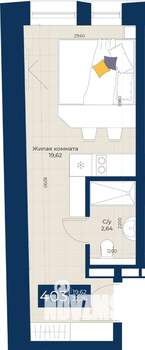 1-к квартира, вторичка, 22м2, 4/5 этаж